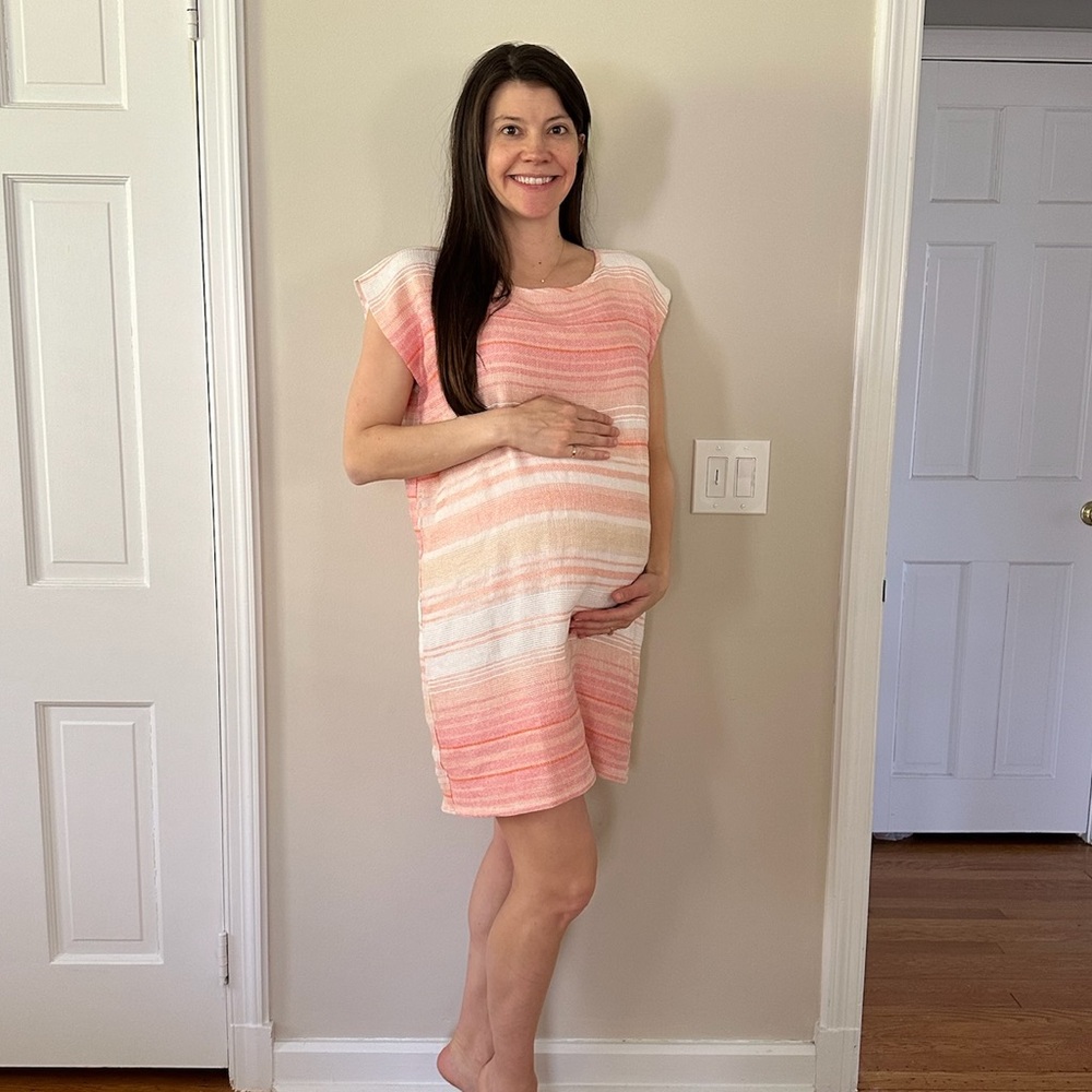 HATCH maternity sunset stripe woven shift cocktail dress size 2